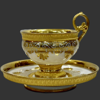 Чайная пара в стиле ампир, Дания, Датская Королевская мануфактура, XIX век